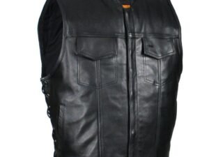 Leather Motorcycle Vest - Men's - Up To Size 64 - Club - MV9320-ZIP-11-DL