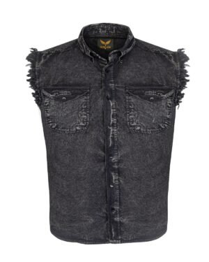 Denim Work Shirt - Men's - Black - Sleeveless - Up To 4XL - MSLW-BLK-DL