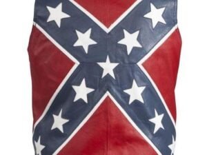 Leather Vest - Men's - Rebel Flag - Confederate - MV2700-DL