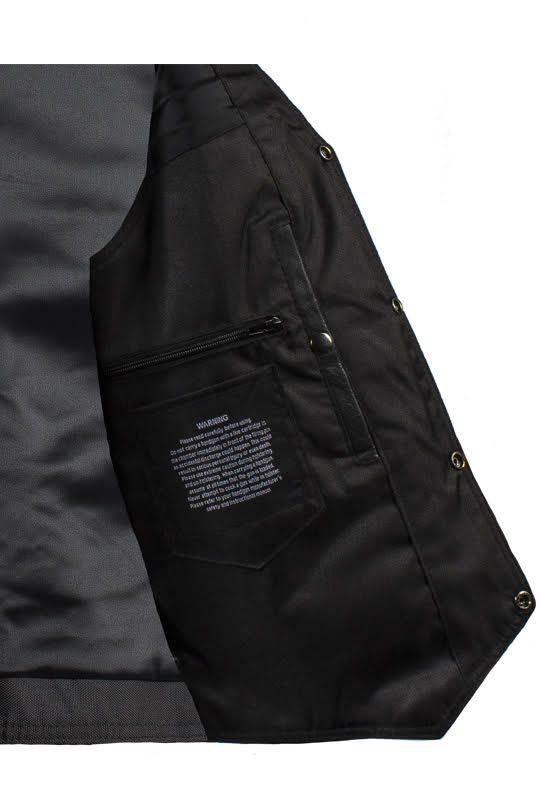 Leather Motorcycle Vest - Men's - Distressed Brown - 10 Pocket - MV310-12-DL - Image 8