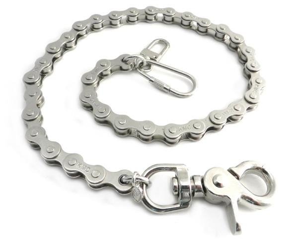 18" - Key Leash Chain - Wallet Chain - Nickle Plated Steel - Bike Chain - NC320-18-DS