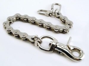 8" - Key Leash Chain - Nickle Plated Steel - Bike Chain - NC320-8-DS