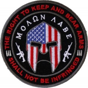 Vest Patch - Molon Labe - Right To Bear Arms - P4916-DS
