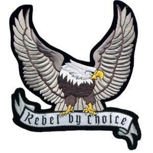 Vest Patch - Silver Eagle with Rebel By Choice Banner Patch - PAT-A24-DL
