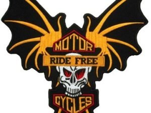 Vest Patch - Skull Wings Ride Free - Motorcycles- PAT-A38-DL