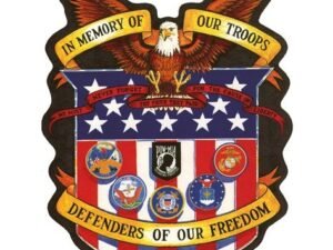 In Memory of Our Troops Patch - Military Veteran - USA Flag - POW MIA - PAT-A43-DL