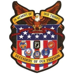 In Memory of Our Troops Patch - Military Veteran - USA Flag - POW MIA - PAT-A43-DL