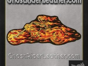 Flaming Skull Skeleton Flames Rider Patch / SKU GRL-PAT-A49-DL
