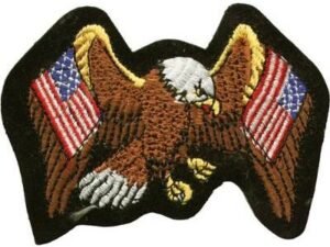 Vest Patch - Eagle with Two American Flags - PAT-A5-DL