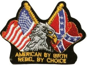 Eagle with Rebel Flag - American By Birth - Rebel By Choice Patch - PAT-B110-DL