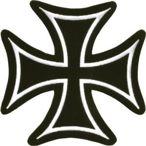 Vest Patch - Iron Cross With White Border - PAT-C201-DL