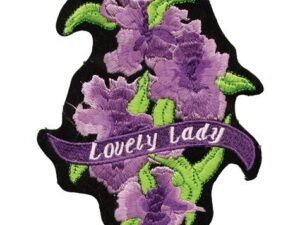 Vest Patch - Women's - Ladies - Lovely Lady Rider - Purple Flowers - PAT-C208-DL