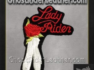 Ladies Lady Rider With Red Rose Patch / SKU GRL-PAT-C210-DL