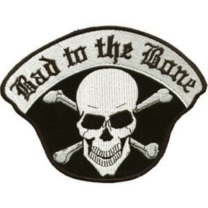 Vest Patch - Bad To The Bone Skull Crossbones - PAT-C221-DL