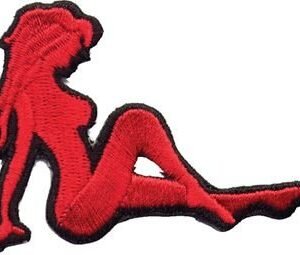 Vest Patches - Two Sexy Mudflap Girl Patches in Red and White - PAT-D525-D524-DL