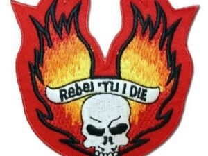 Rebel Till I Die Skull Flames Patch - SKU GRL-PAT-D566-DL