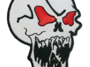 Vest Patches - Skull With Red Eyes and Evil Star Skull - PAT-D597-D598-DL