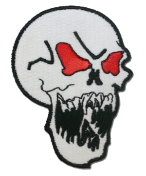 Vest Patches - Skull With Red Eyes and Evil Star Skull - PAT-D597-D598-DL