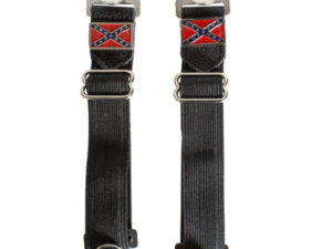 Pair of Biker Boot Clips - Rebel Flag - Confederate - Alligator - PK8-NB-DL