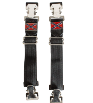Pair of Biker Boot Clips - Rebel Flag - Confederate - Alligator - PK8-NB-DL