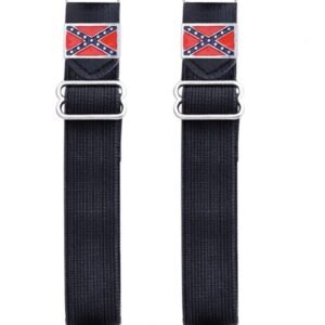 Pair of Biker Boot Clips - Rebel Flag - Confederate - Motorcycle - PK8-DL