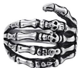 Skull Fingers Biker Ring - Stainless Steel - Biker Jewelry - Biker Ring - R104-DS