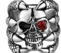 Claw Face Skull Biker Ring - Stainless Steel - Biker Jewelry - Biker Ring - R112-DS
