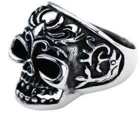 Fish Tail Skull Biker Ring - Stainless Steel - Biker Jewelry - Biker Ring - R145-DS