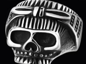 Biker Chick Skull Biker Ring - Stainless Steel - Biker Jewelry - Biker Ring - R147-DS