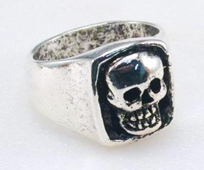 Giant Skull Ring - Antique Silver Plated - Biker Jewelry - Biker Ring - R17-DS - Image 2
