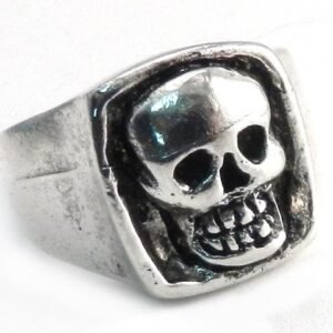 Giant Skull Ring - Antique Silver Plated - Biker Jewelry - Biker Ring - R17-DS