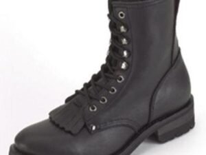 Leather Motorcycle Boots - Women's - Lace Up Front - Tassles - S14-LADIES-DL