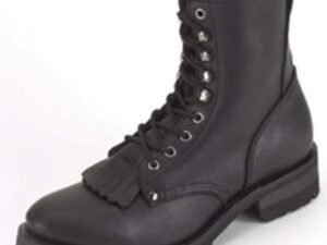 Leather Motorcycle Boots - Men's - Average Width - Lace Up Front - Tassles - S14-REG-DL