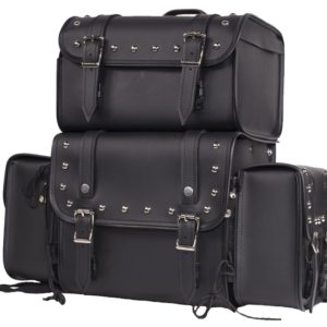 Large Sissy Bar Bag with Studs For Motorcycle Storage - SKU SB3-DL