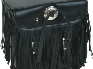 Motorcycle Leather Sissy Bar Bag with Fringe For Motorcycle Storage - SKU SB5004-LEATHER-DL