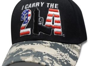 I Carry The 2A - 2nd Amendment - Baseball Cap - Black and Digital Camo - SKU SCAR2A-DS