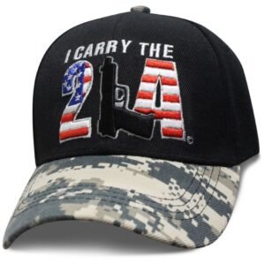 I Carry The 2A - 2nd Amendment - Baseball Cap - Black and Digital Camo - SKU SCAR2A-DS