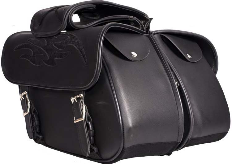 Saddlebags - PVC - Flame - Gun Holster - Motorcycle - SD-FLAME-PV-DL - Image 2