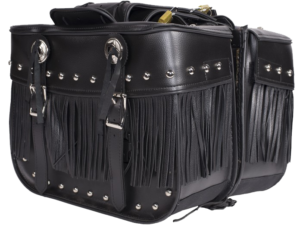 Saddlebags - PVC - Fringe - Studs - Lock - SD4030-PV-DL