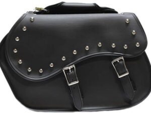 Saddlebags - PVC - Slanted - Studs - Motorcycle Luggage - SD4055-PV-DL