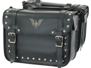 Saddlebags - PVC - Studs - Eagle - Motorcycle Storage - SD4076-PV-DL