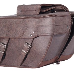 Saddlebags - Brown PVC - Zip Off - Lock - SD4082-BROWN-PV-DL