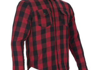 Flannel Motorcycle Shirt - Men's - Armor - Up To Size 5XL - Red Black Plaid - SHR11-CC-DL