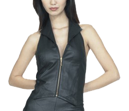 Leather Shorts - Back Zipper - Women's - Biker Chick - SK955-DL
