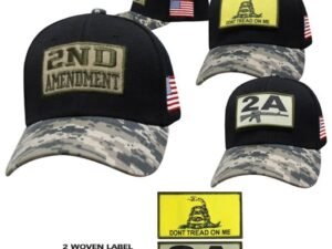 2nd Amendment - Don't Tread On Me - Baseball Cap - Black and Digital Camo - SKU SPBCBDC-DS