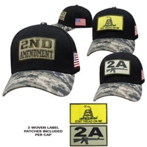 2nd Amendment - Don't Tread On Me - Baseball Cap - Black and Digital Camo - SKU SPBCBDC-DS