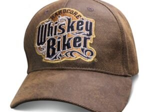 Hardcore Whiskey Biker - Oilskin Brown Hat - Baseball Cap - SKU SWBIKE-DS