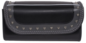 Motorcycle Tool Bag - PVC - Black with Gray - Fork Bag 10 or 12 Inch - TB3030-DL