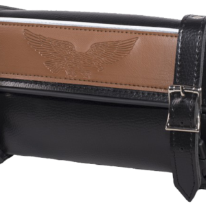 Motorcycle Tool Bag - PVC - Black and Brown - Fork Bag - 12 Inch - TB3041-10-DL