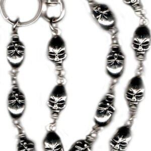 27" - Wallet Chain - Large Skulls - Key Chain Leash - W7016-DS